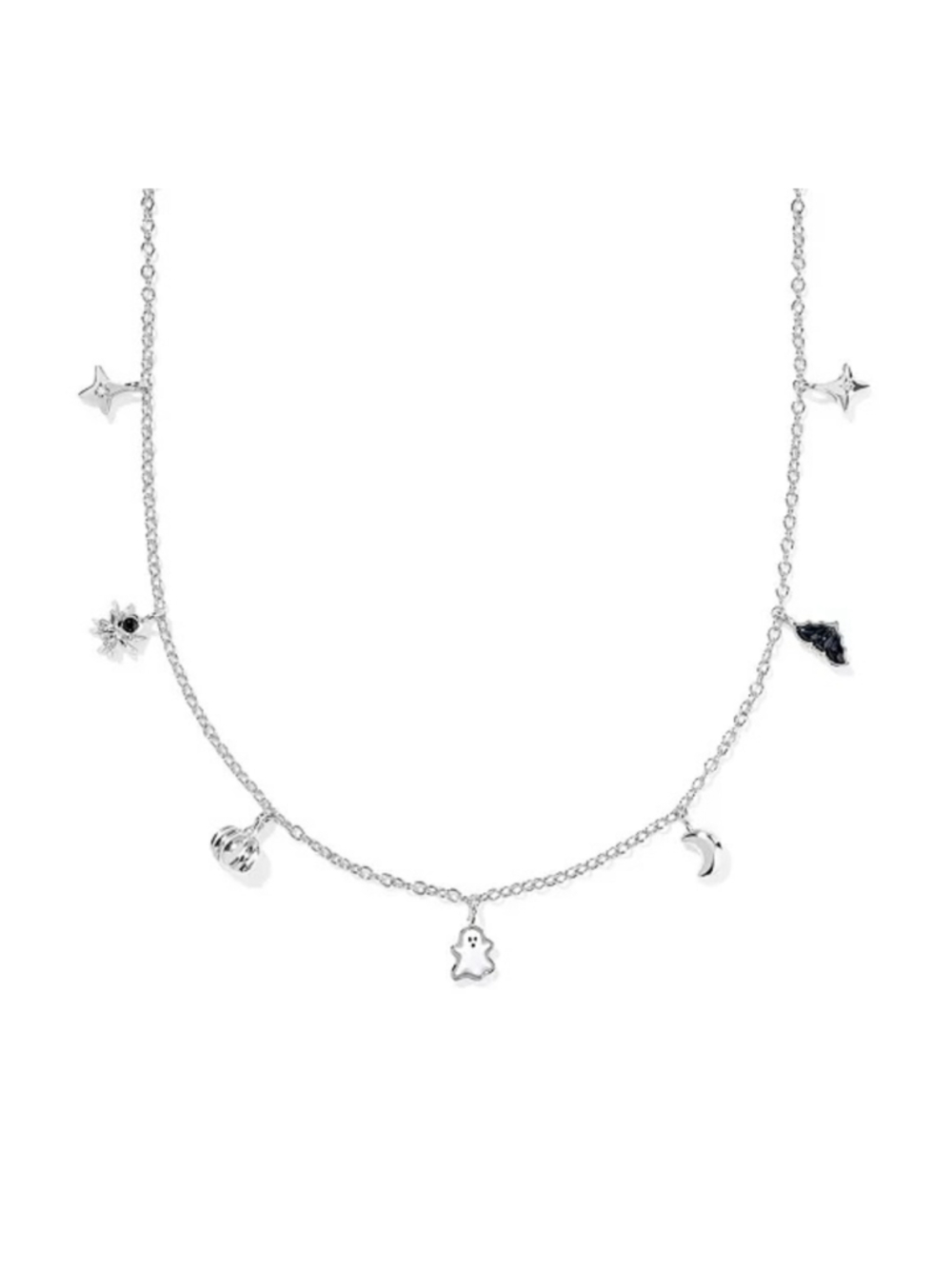 Kendra Scott Rhodium plated Brass Halloween Strand Short Necklace charms New